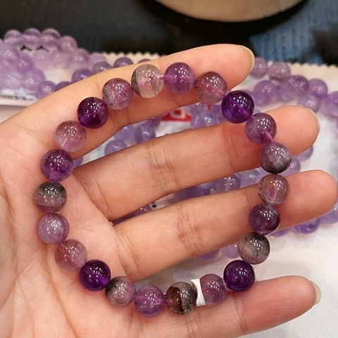 【闪购商品】未镶嵌手链水晶—福利卡8.5天然彩极光手串