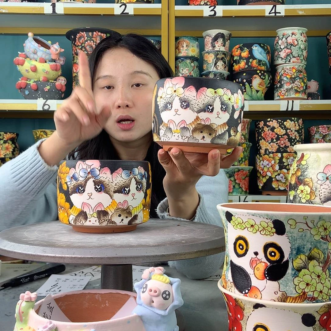 陶景德镇手工花盆172