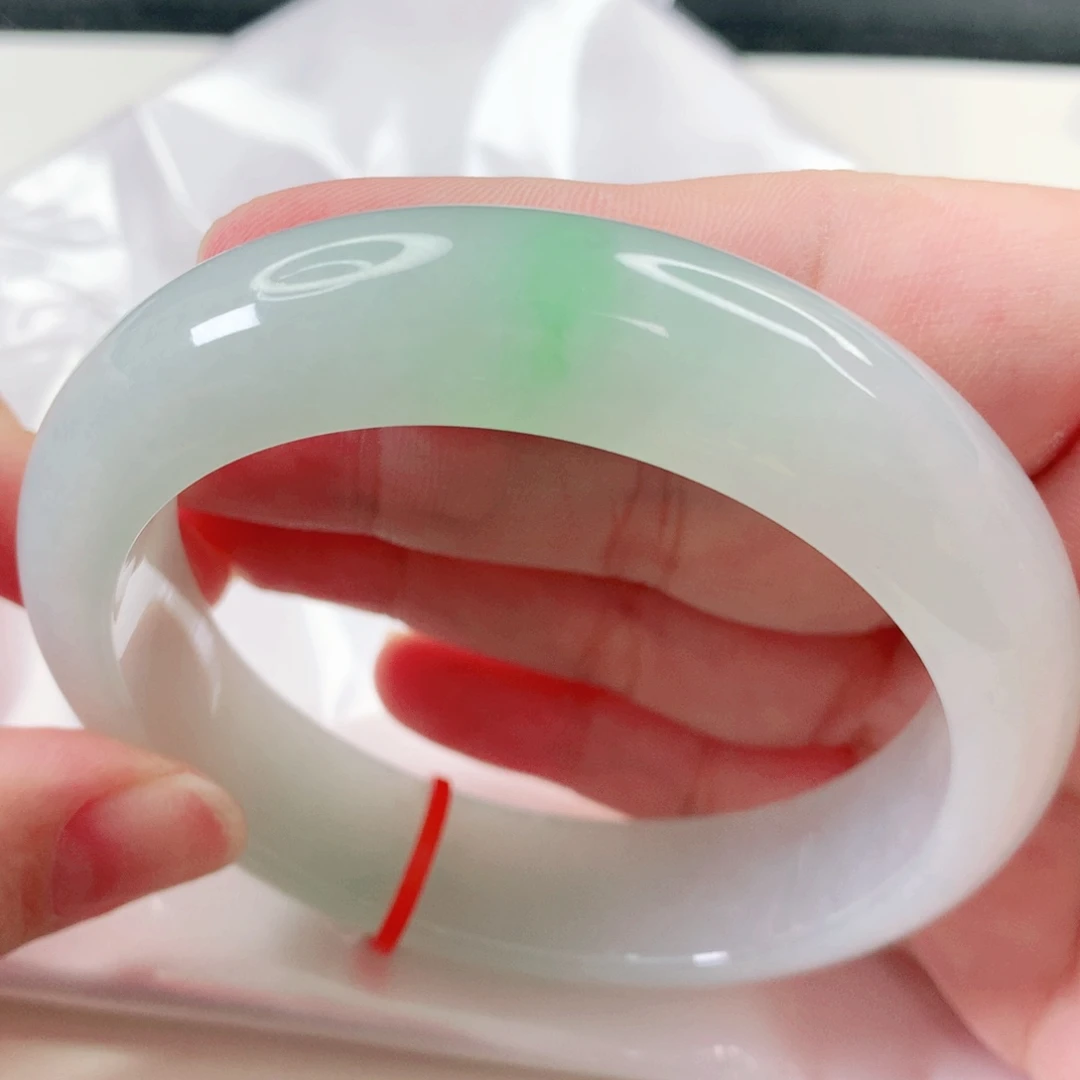 盐***水翡翠手镯未镶嵌圈口58轮胎