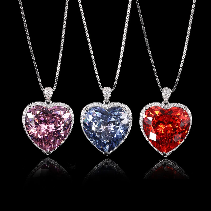 铜合金项链 鼎溢2025新款首饰鸟巢切复古大心形吊坠项zs轻奢