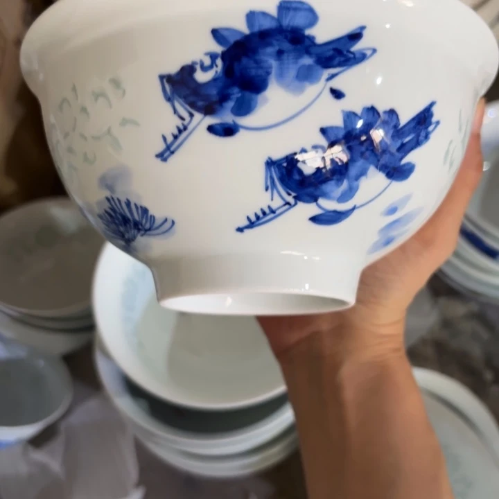 玉瓷景德镇陶瓷面碗两只微瑕