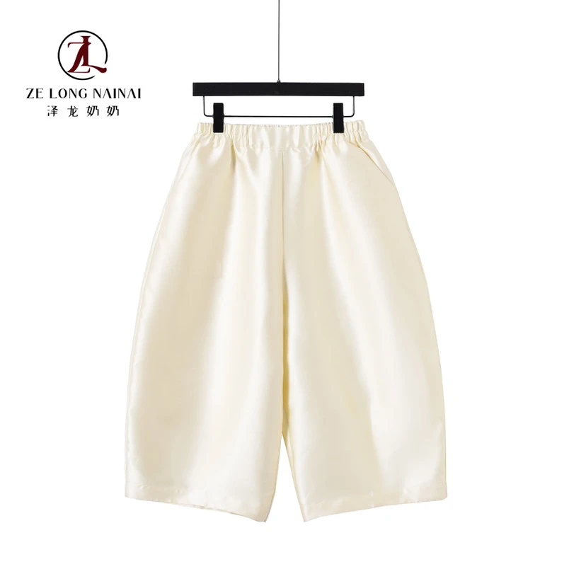 2527-1新款纯色光版花苞裤