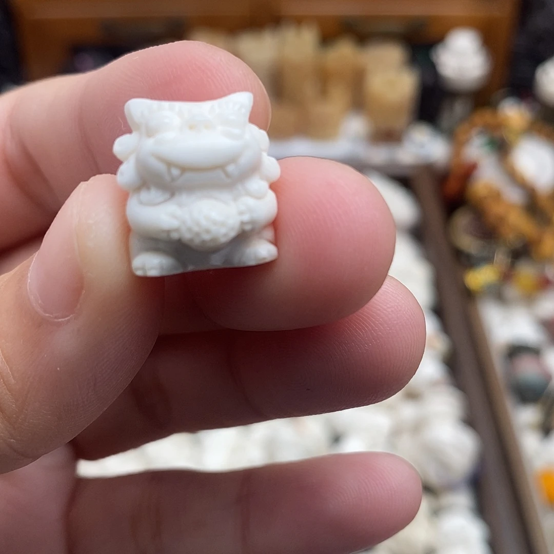 鹿骨把件c7小萌粒醒狮
