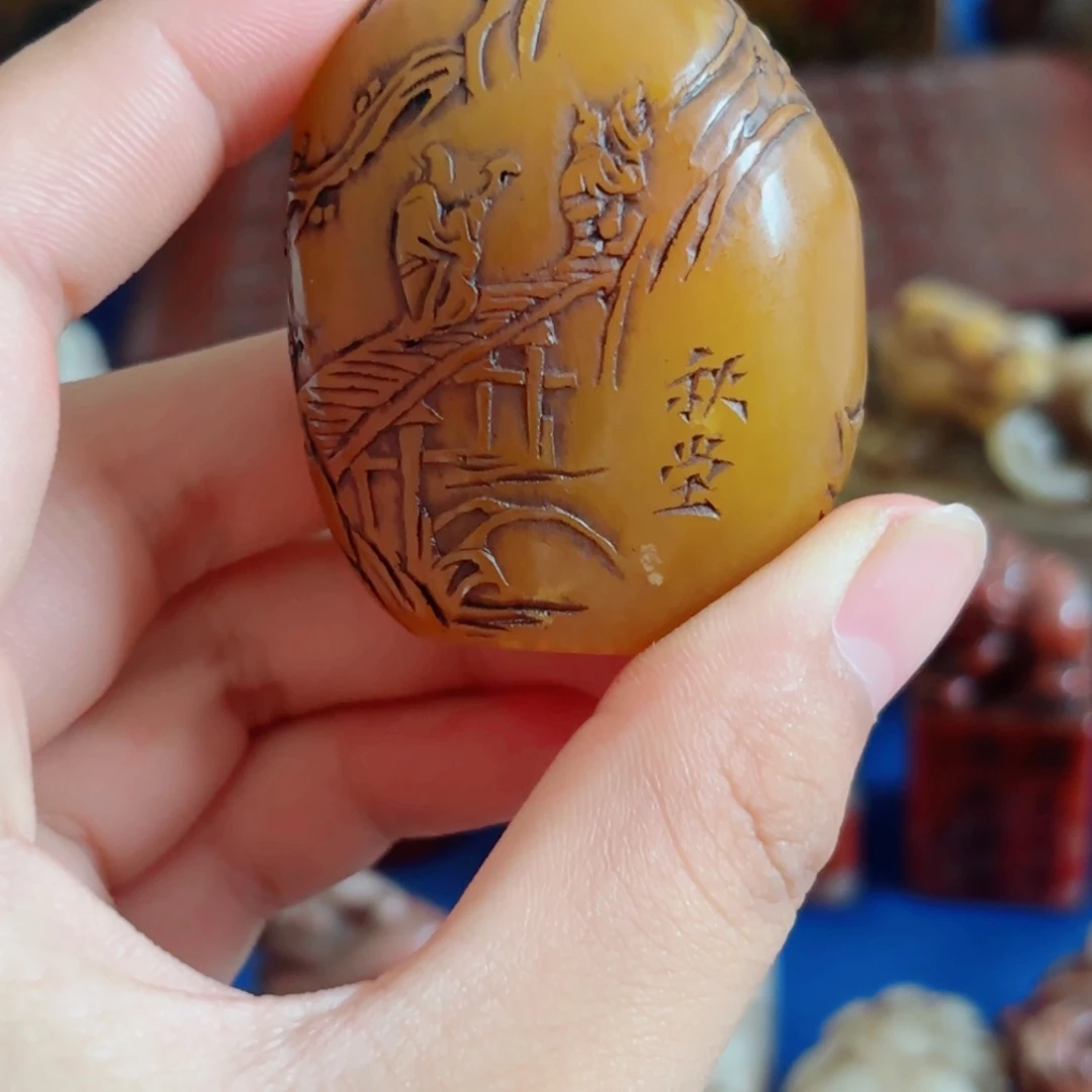 寿山石印石桌面摆件