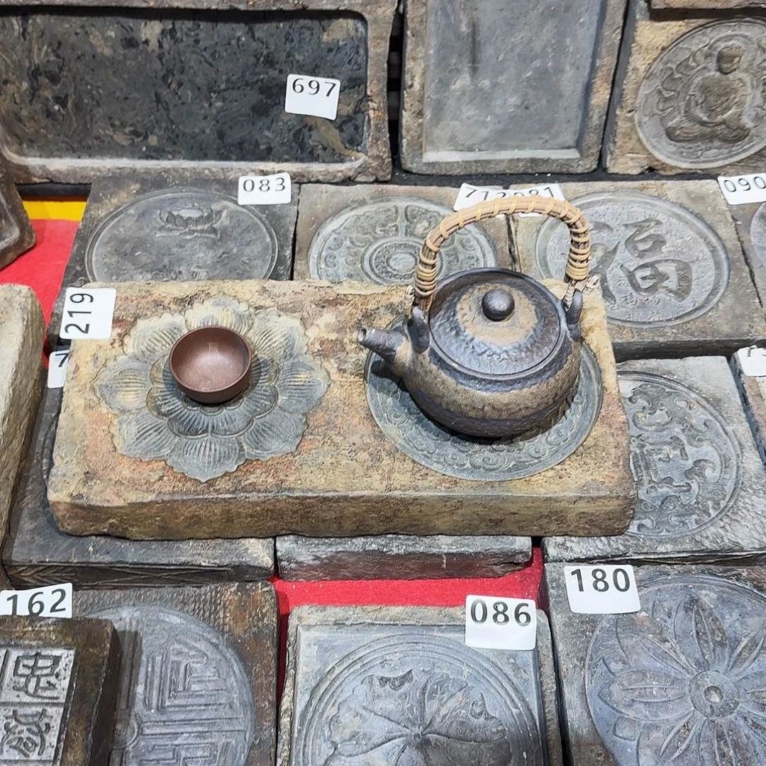 老砖茶台，砚台，画像砖