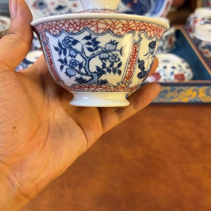 摆件景德镇手工手绘茶器百宝箱
