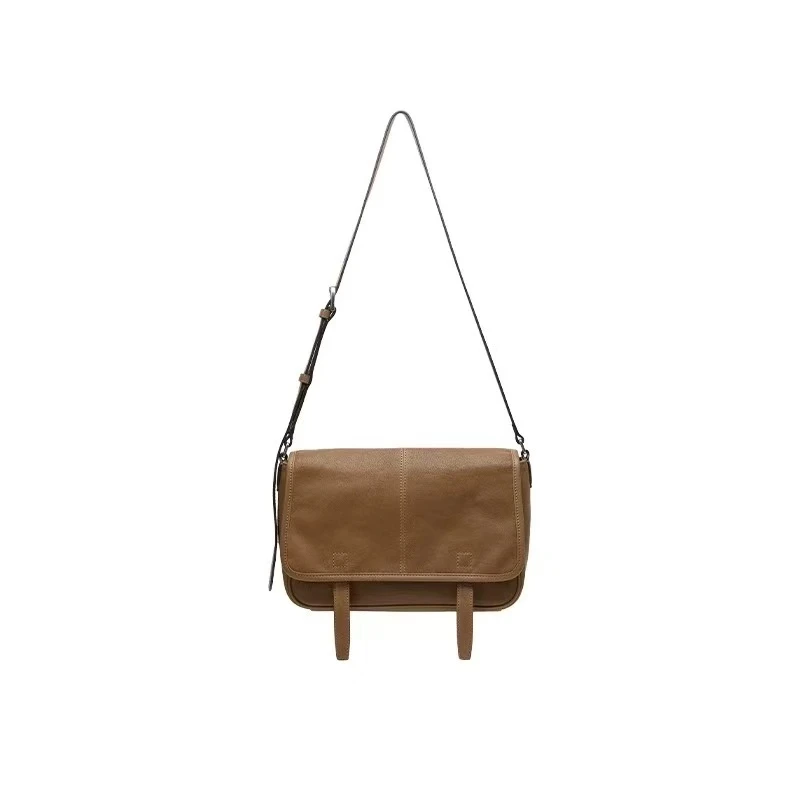 头层植鞣牛皮复古百搭邮差包斜挎包 sd1133