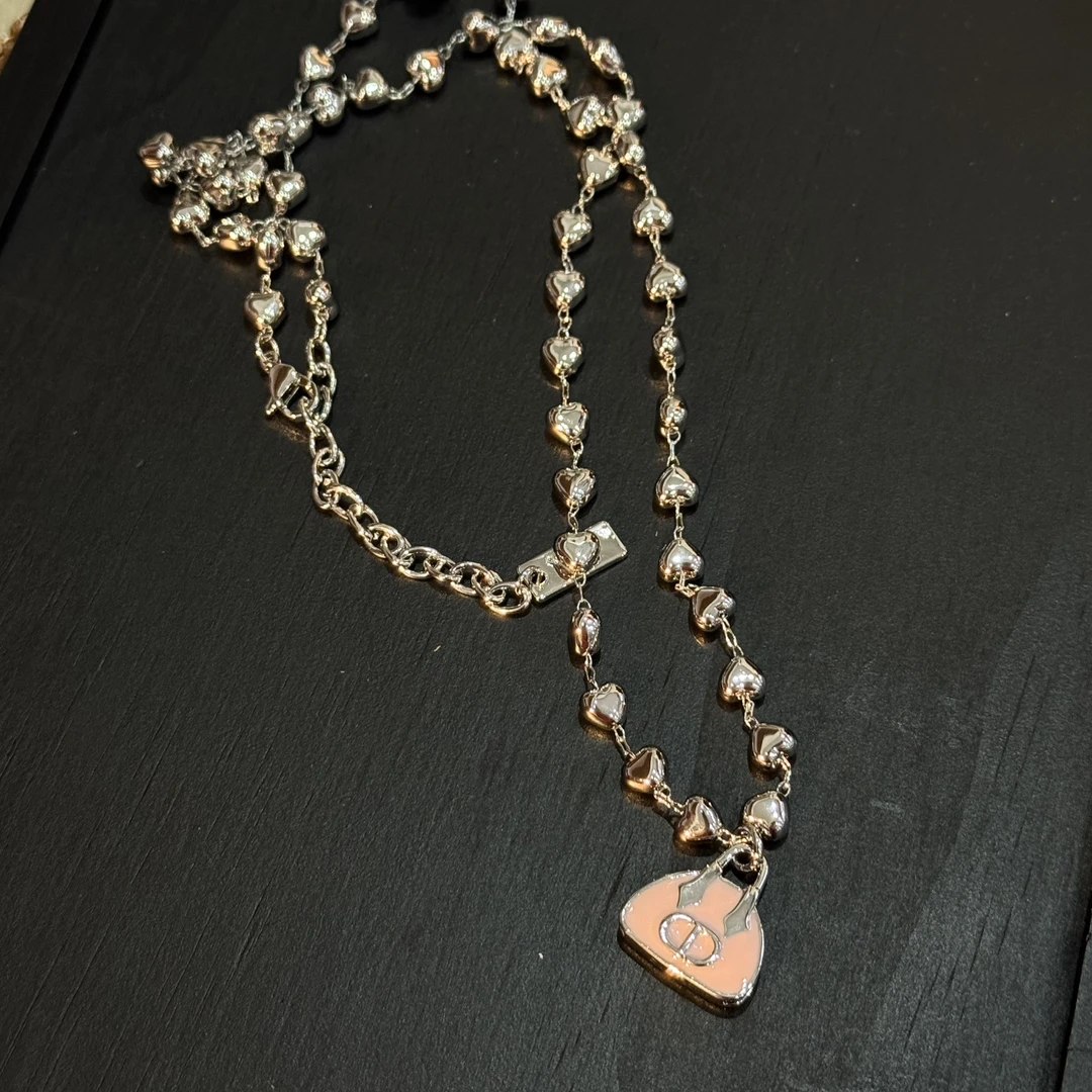 铜合金项链 HRY0-铜合金CD包包爱心珐琅项链HRY0-1163