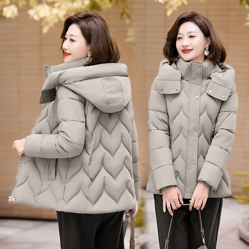 棉服女2025冬季新款加厚保暖棉袄中长款40岁中年妈妈时尚棉衣外套