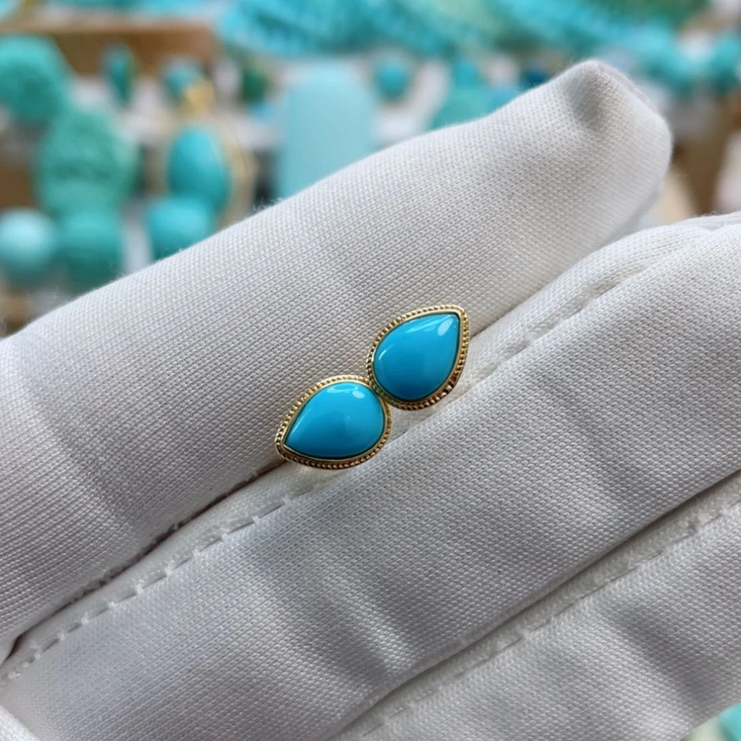 绿松石珠宝奇石18K金镶嵌