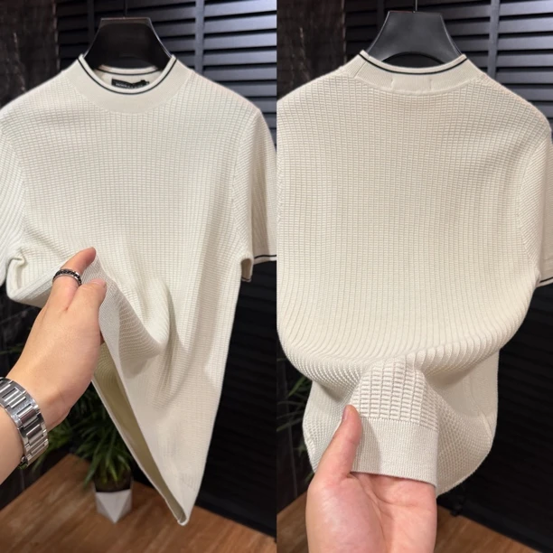 88732几何秋季短袖修身型秋冬圆领T恤显瘦内搭百搭打底衫