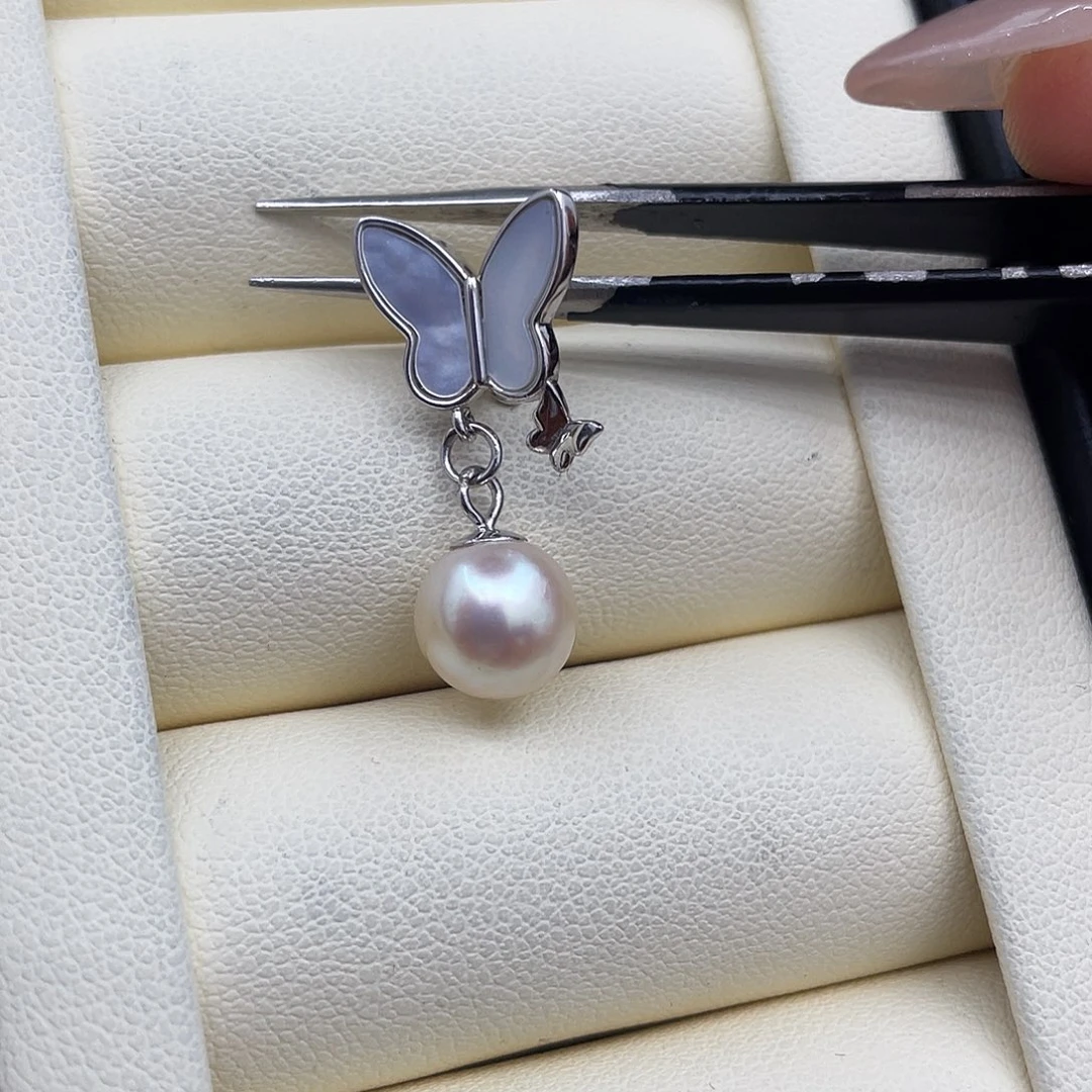 海水珍珠银S925镶嵌颈饰