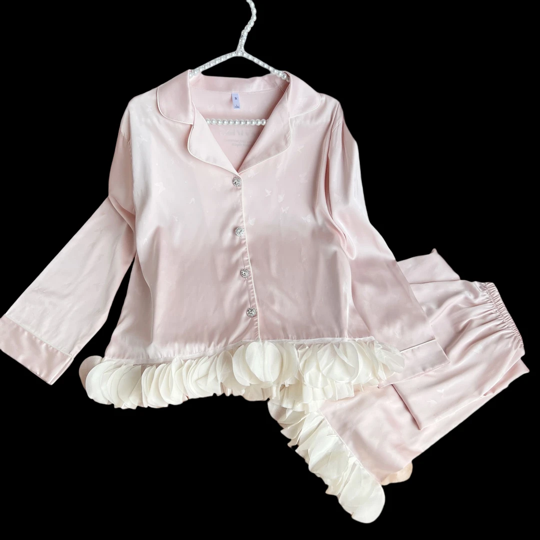 穿出门女士家居服冰丝睡衣女款爆款2025新款春秋私房睡衣休闲套装