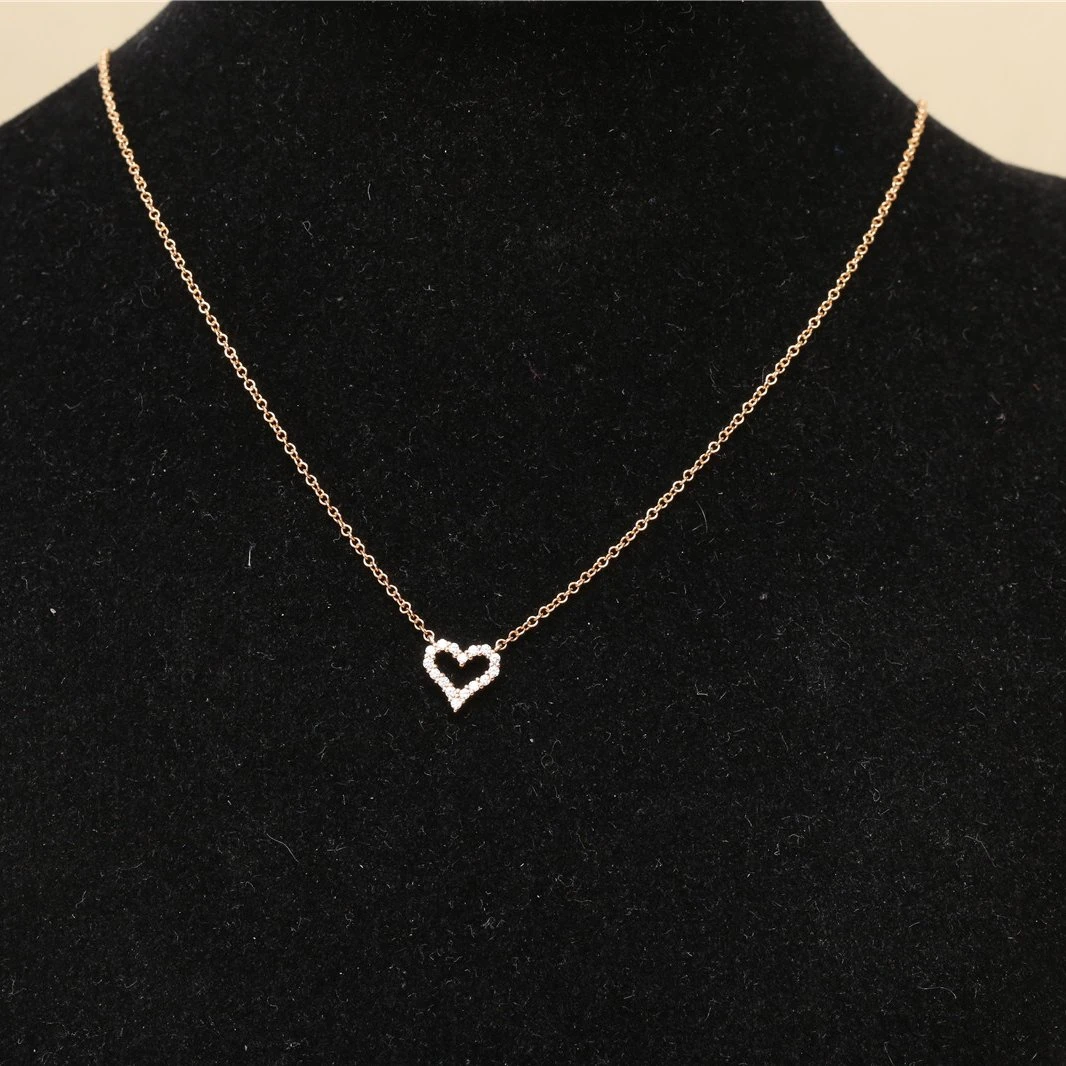 99新 Tiffany & Co./蒂芙尼 【黑黑】爱心带钻 项链