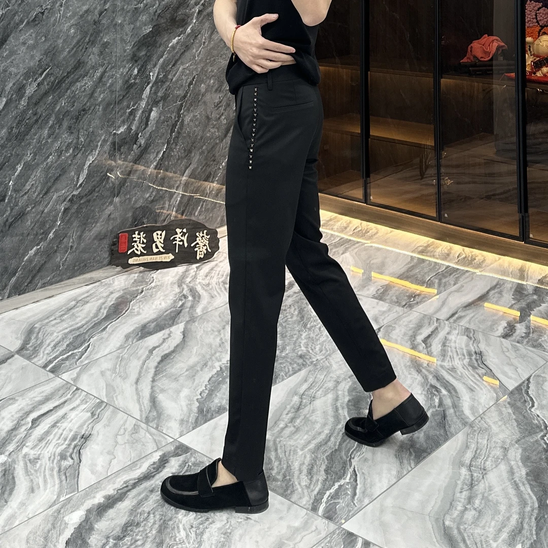 欧若风春夏男士小脚休闲西裤高档时尚修身气质百搭休闲裤男裤8864