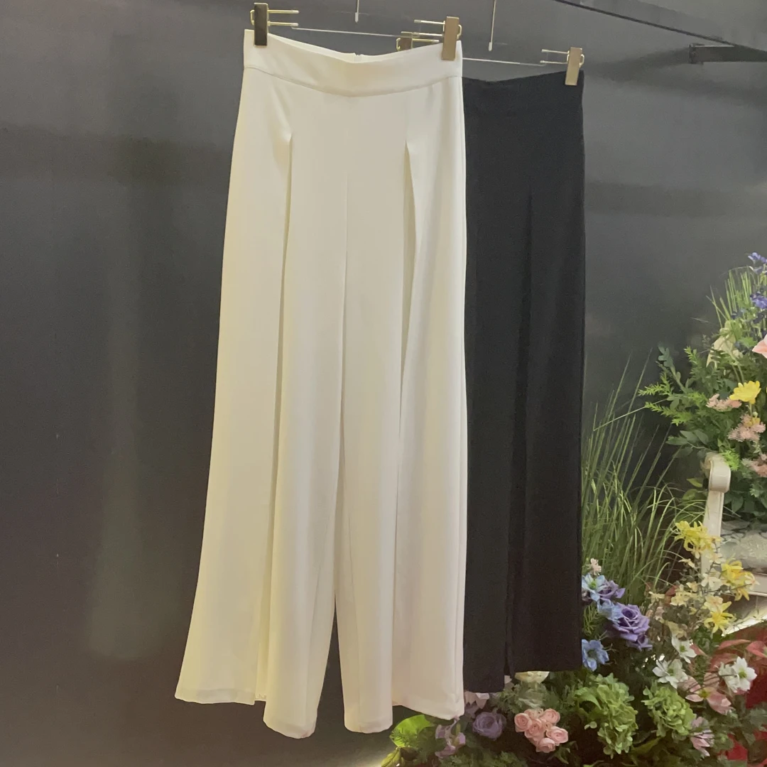 魅鹊 622 气质高腰垂感百搭显瘦设计感阔腿裤