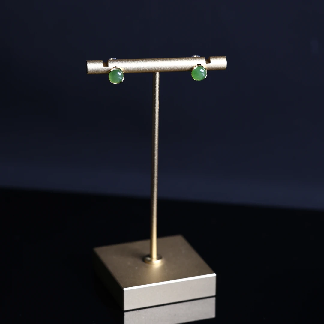 "碧涧"严选精品和田玉高色碧玉耳饰