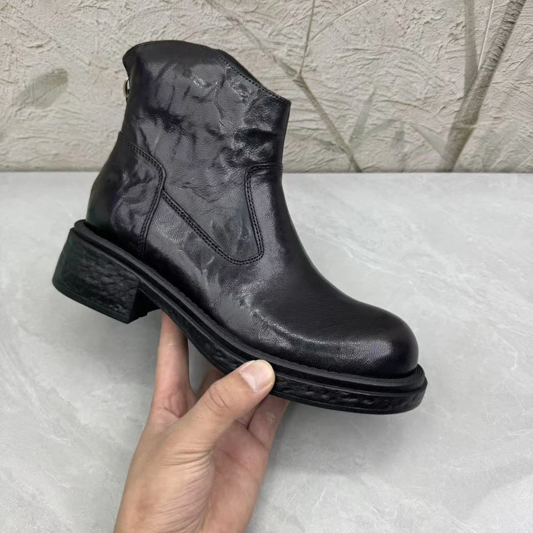 短靴女女靴子（牛皮）66150 绒