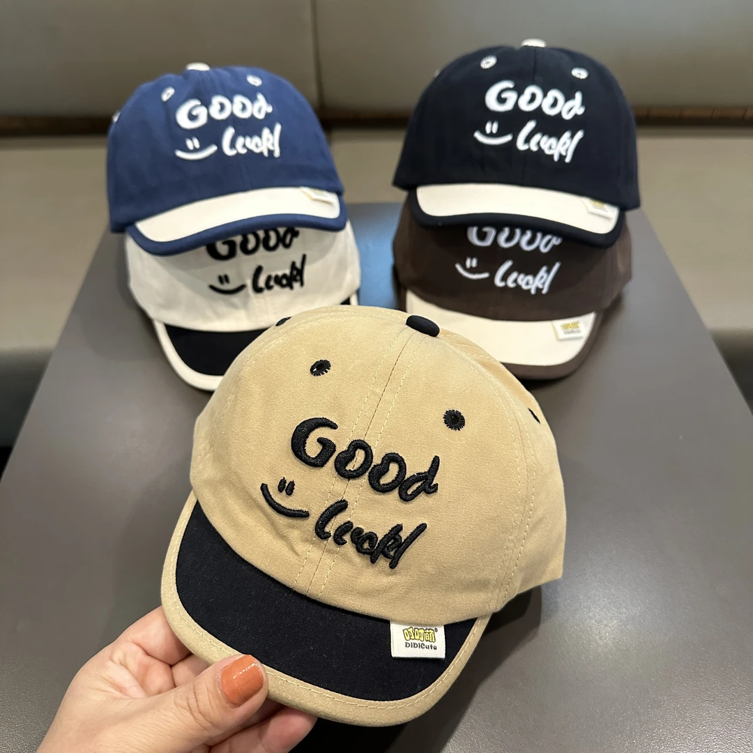 帽子春季刺绣鸭舌帽男女童夏季百搭防晒遮阳帽幼儿婴儿户外棒球帽