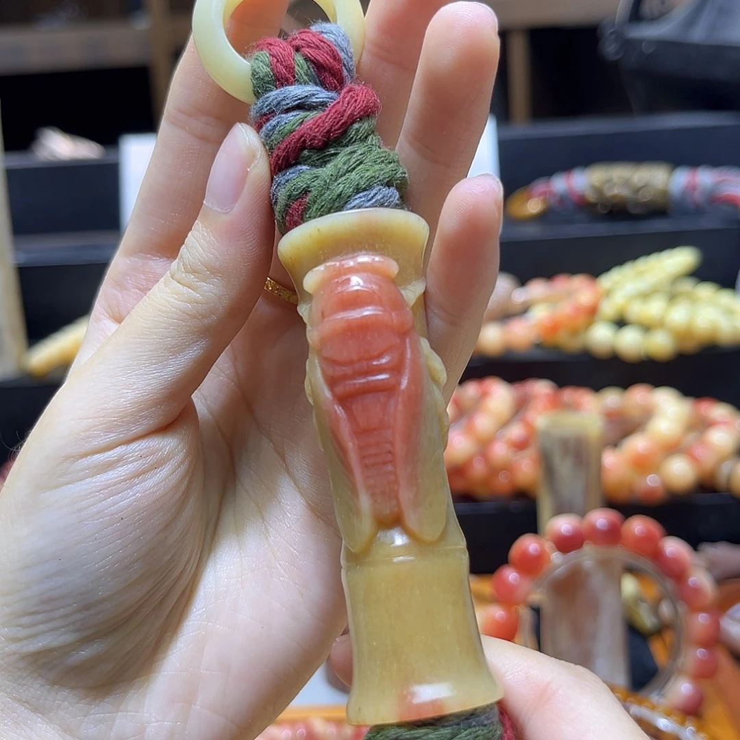 砖雕一鸣惊人手把件