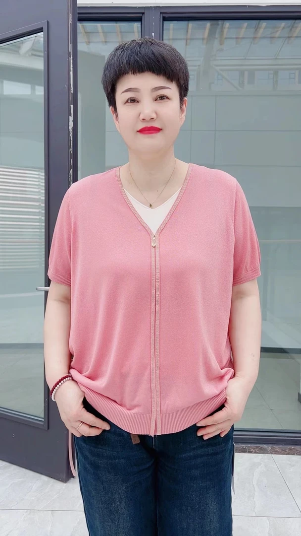 冯小姐时尚大码女装（休闲百搭显瘦气质减龄遮肉清凉超薄短袖T恤0）