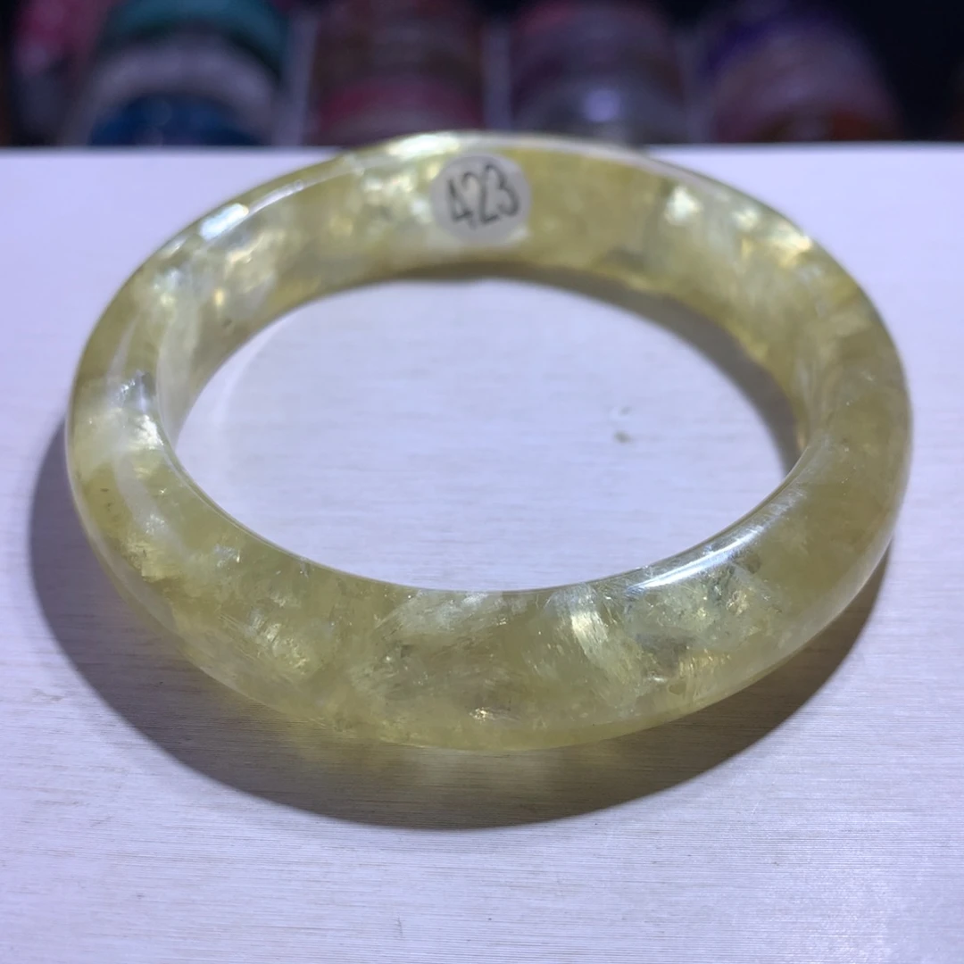 银S925镶嵌手镯水晶金祖母54圈423