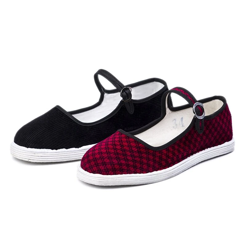 女鞋妈妈鞋一字扣单鞋休闲软底夏季平底千层底老北京布鞋舒适女士