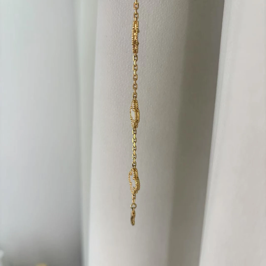 合金合成锆石手链 PPRK.经典中号五朵吊坠手链 9色