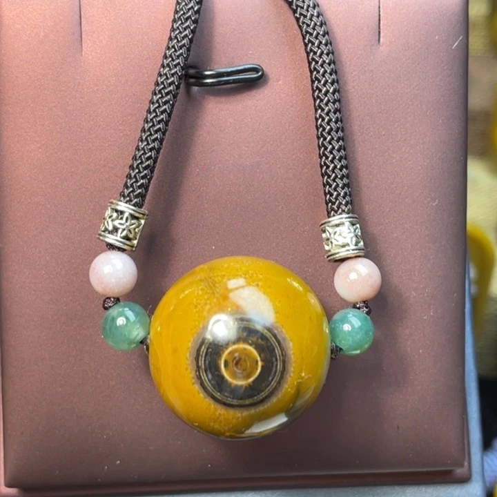 玛瑙/玉髓未镶嵌珠宝奇石尚品子母眼睛锁骨1500