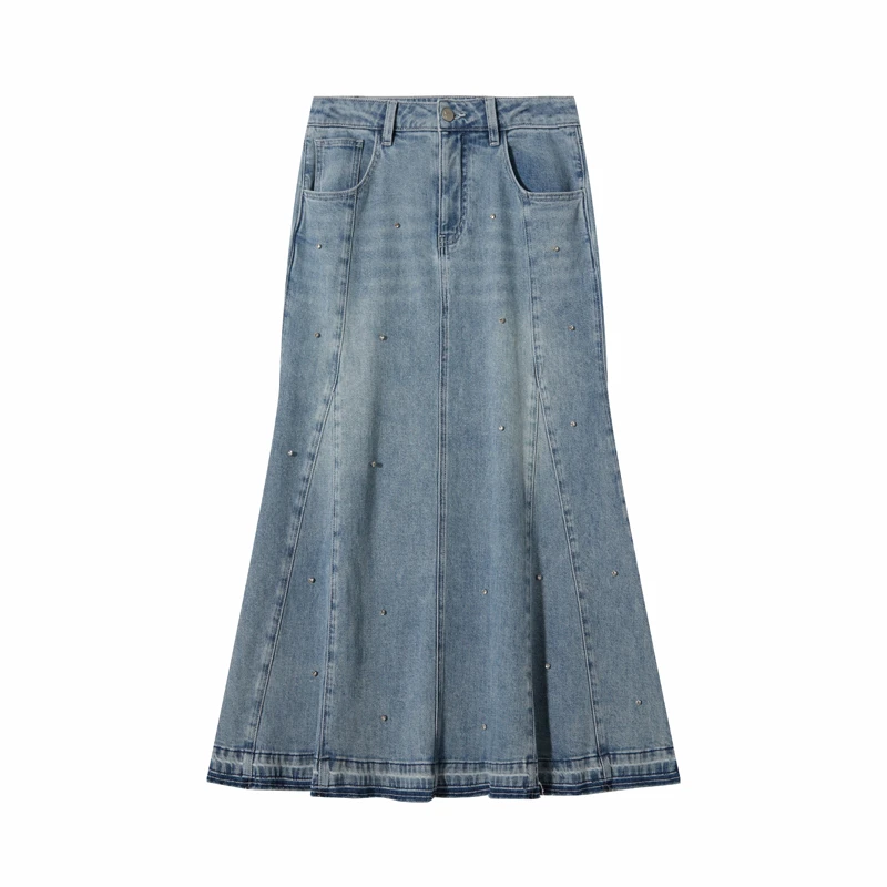 【毛毛专属】秋季牛仔半身裙开叉百搭鱼尾裙25Q3966