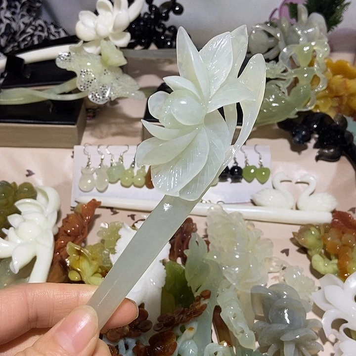 岫玉未镶嵌发簪岫玉