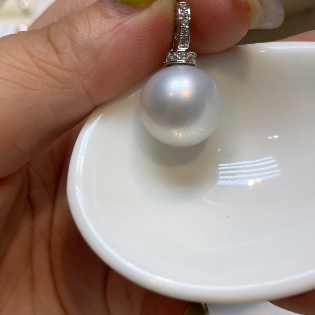 海水珍珠银S925镶嵌颈饰