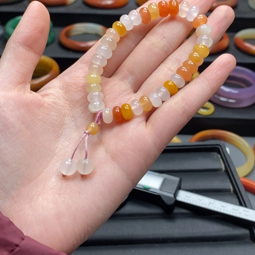 石英质玉（黄龙玉）手串未镶嵌