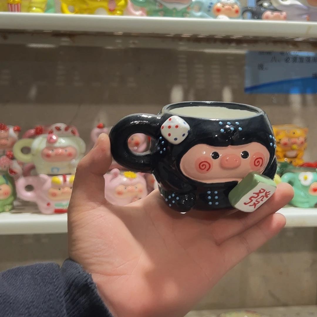 猪猪咖啡杯 手工艺品 不完美