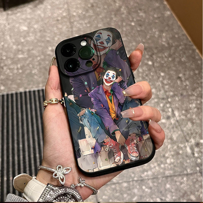 潮流炫酷小丑适用iphone16苹果15pro手机壳14plus褶皱13磨砂12/11