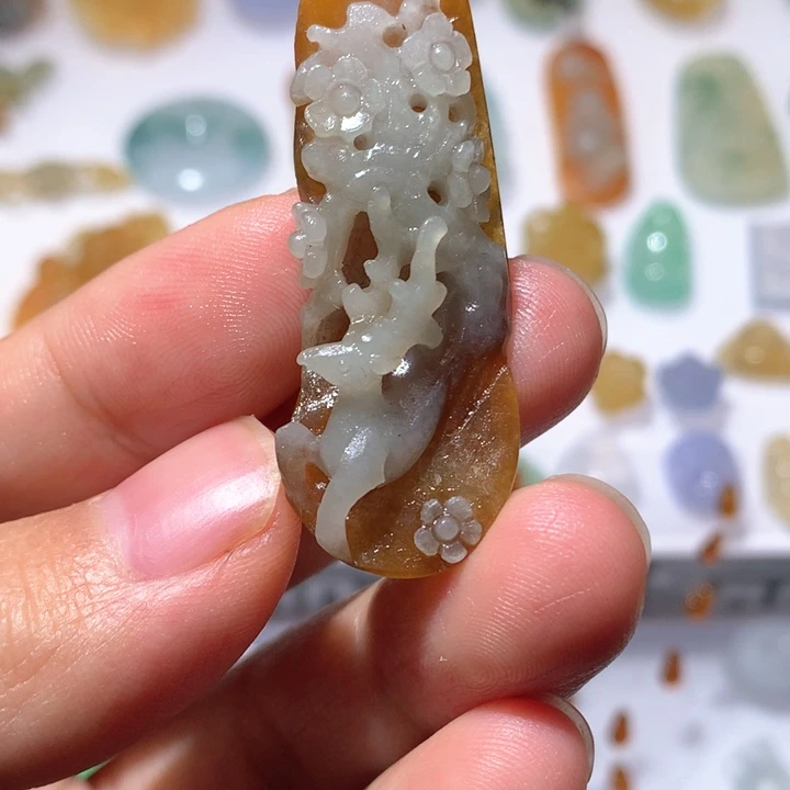 未镶嵌定制翡翠鹿牌