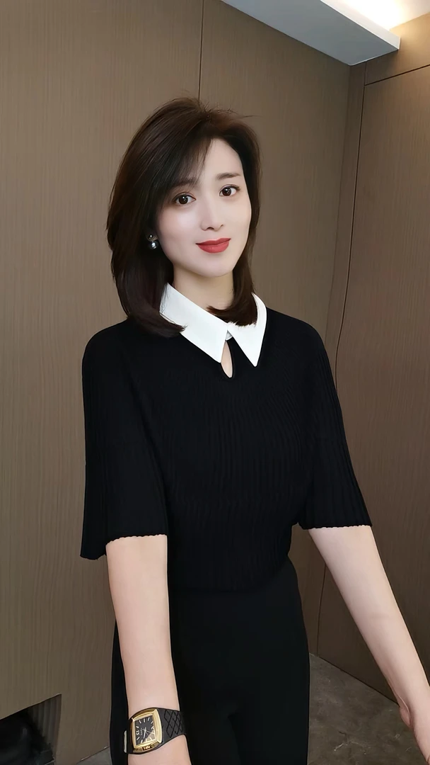 柏澜慧琳【披风T桖】女毛针织衫打底衫中袖百搭常规款衫蝙蝠袖短袖