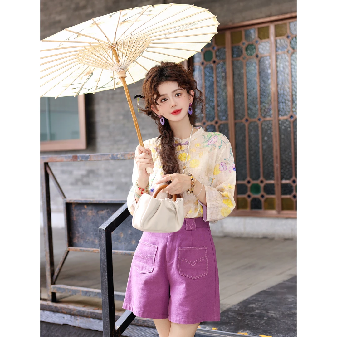 陈大器【落雨斋】国风新中式夏季宽松女衬衫百搭上衣JC1988633