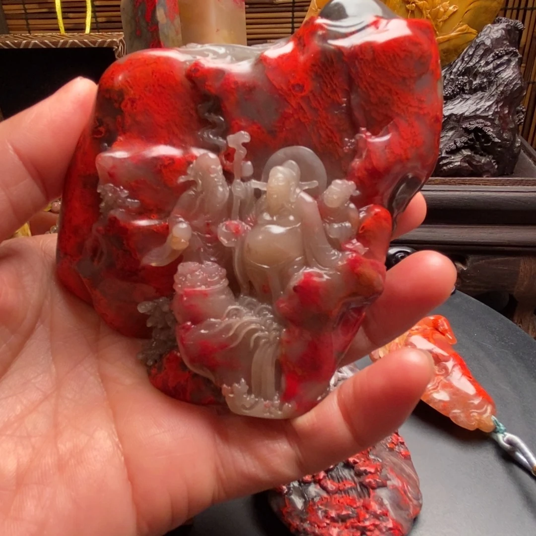 巴林鸡血石摆件美美美