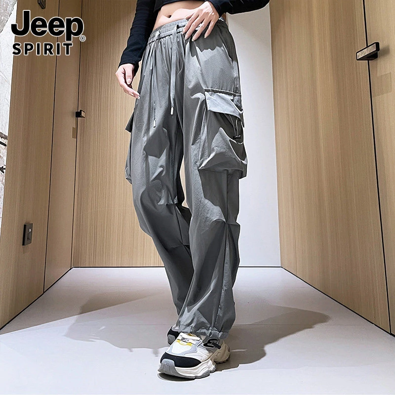 Jeepspirit吉普2025款男女同款秋季新款青年长裤中腰运动休闲时尚