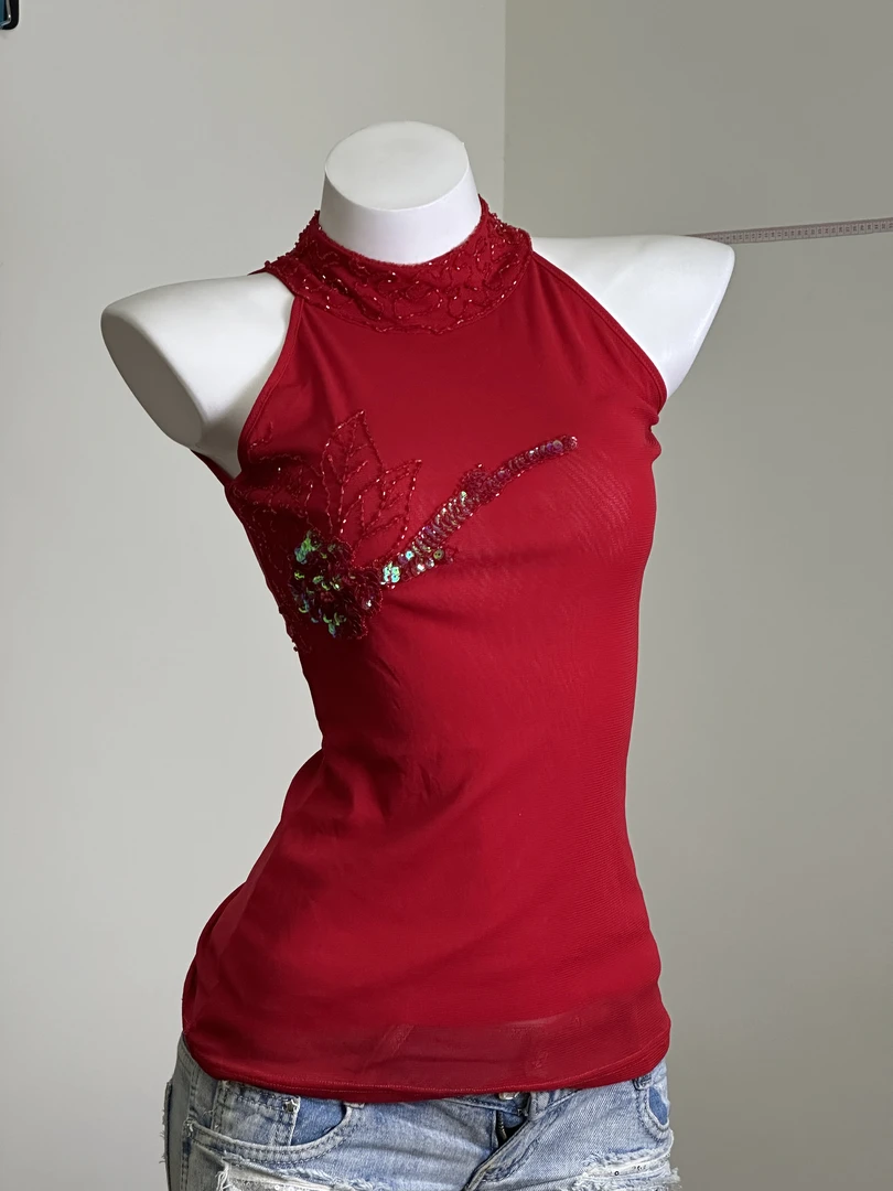 花边蕾丝复古辣妹吊带背心