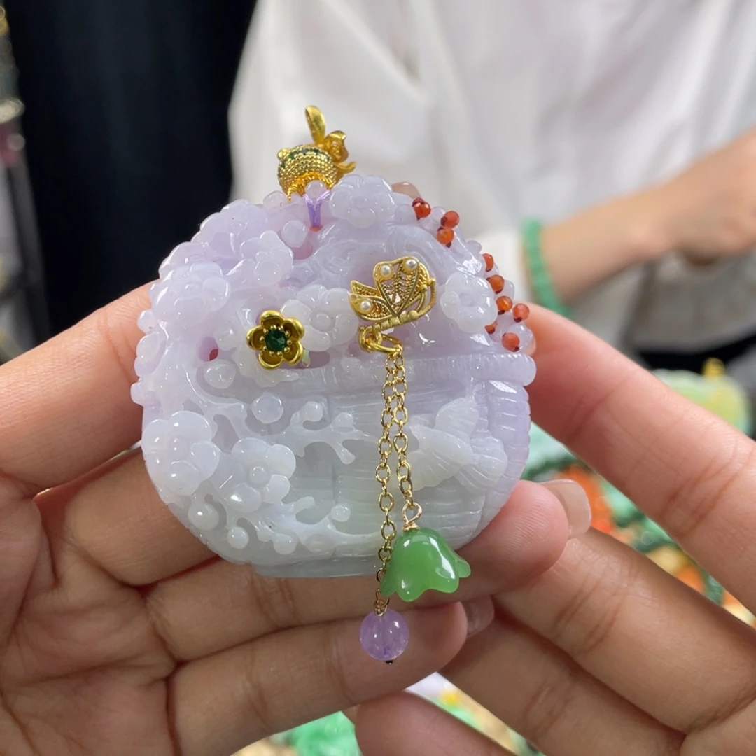 翡翠颈饰未镶嵌代编织