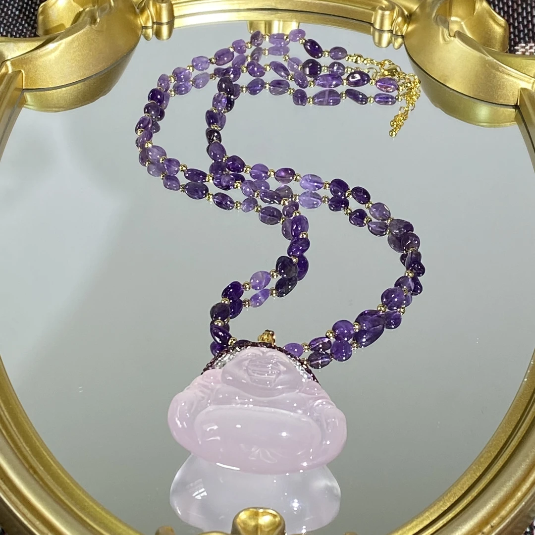 TTSD 白色精雕佛公民族风气质百搭毛衣链 2519