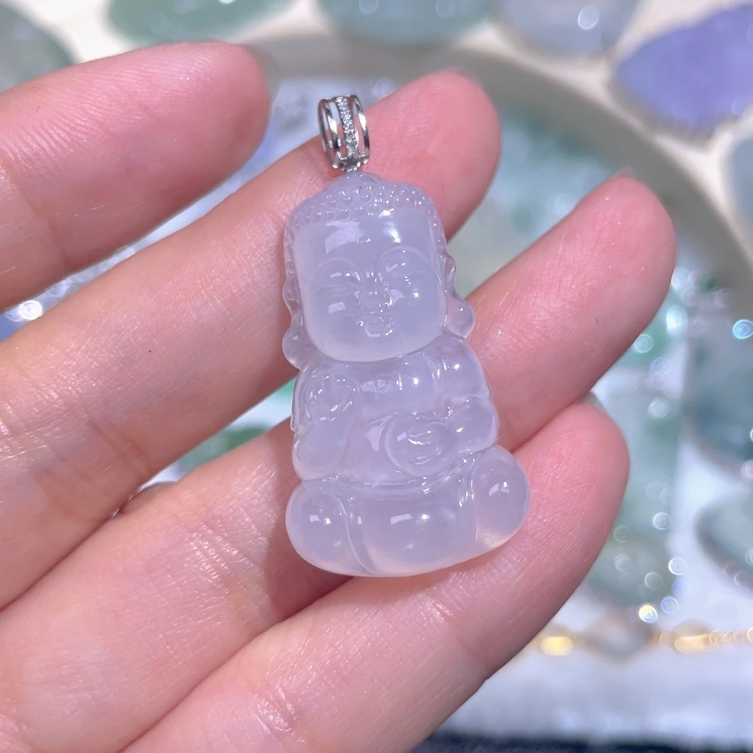 颈饰18K金镶嵌翡翠翡翠