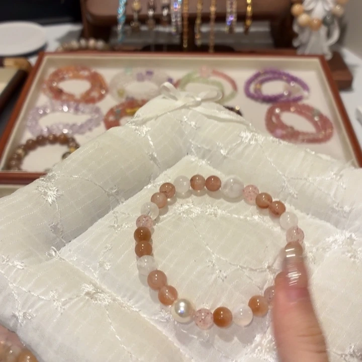 银S925镶嵌烟晶手链