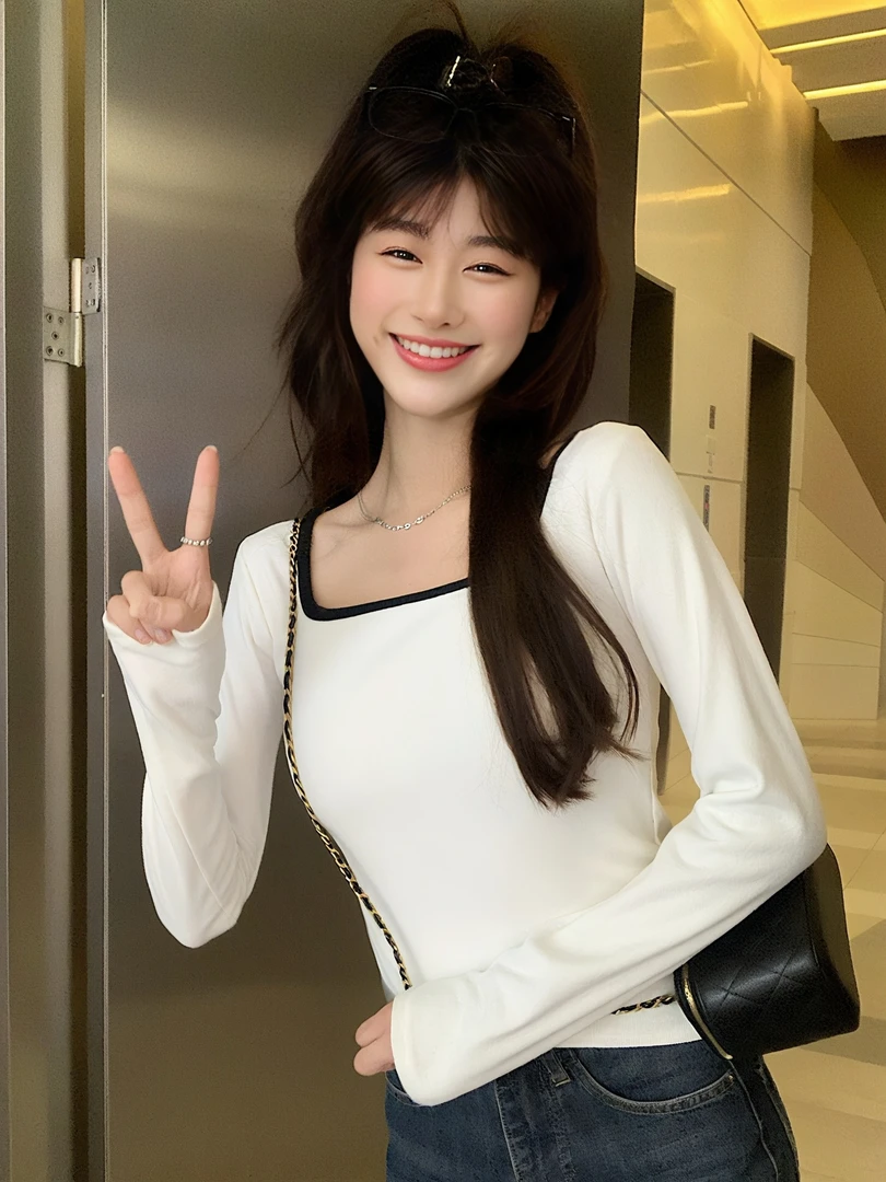 秋冬华夫格卫衣宽松情侣装美式复古设计打底衫