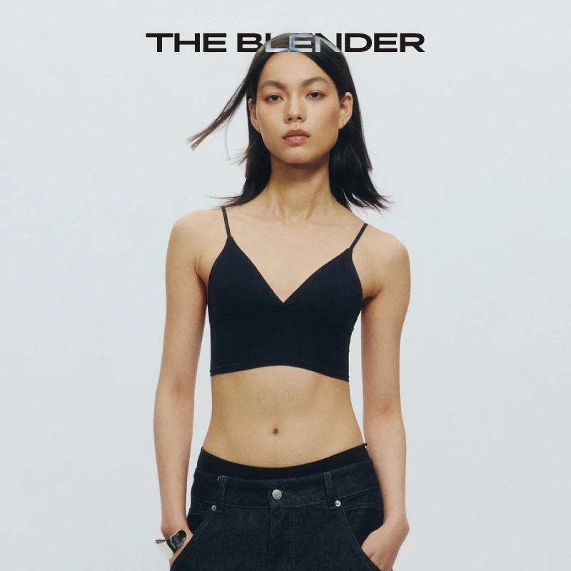 The Blender 深V三角杯内衣无钢圈纯色吊带背心达播