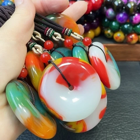 玛瑙未镶嵌手饰雪山重楼平安扣