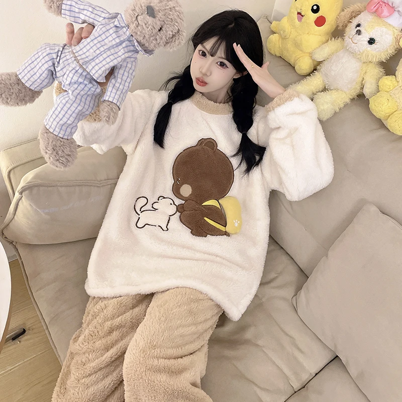 【小布一二合集】新款秋冬季学生睡衣家居服卡通保暖加绒加厚可外穿