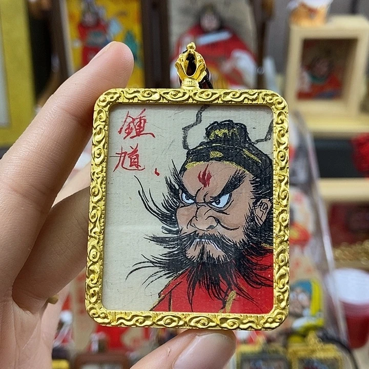 孤品朱砂项链奎爷头像锌合金